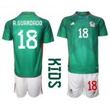 Mexico Andres Guardado #18 Hjemmedraktsett Barn VM 2022 Kortermet (+ korte bukser)